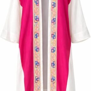 Women’s Handmade Fuchsia & Ivory Ketan Kaftan
